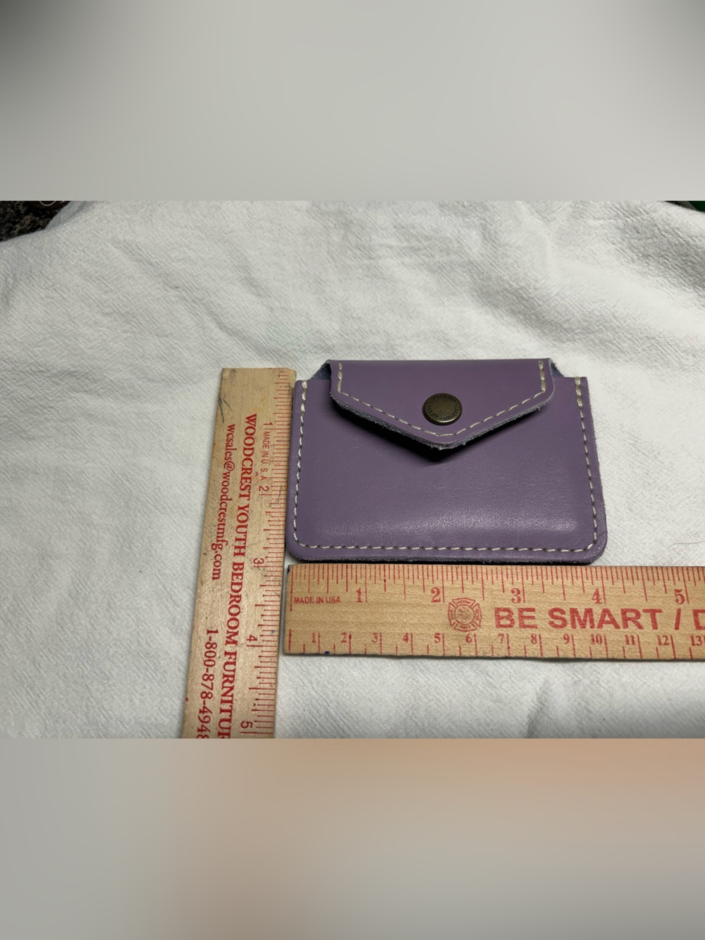 Portland Leather Lavender Card Wallet with Snap